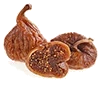 Deux figues sèches entières et une coupée en deux